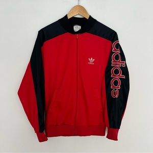 Vintage 80s Adidas Spellout Trefoil Track Jacket
